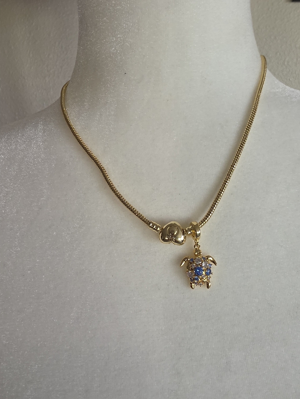 Cadena Cn Dije De Tortuga Oro Laminado 14k